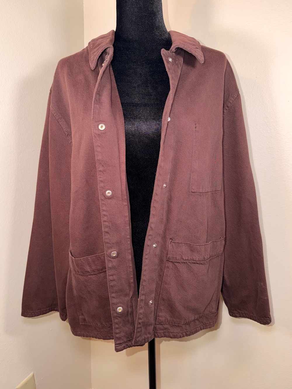 Zara Brown Button Up Lightweight Jacket Classic Fall Oversized Minimalist Comfy